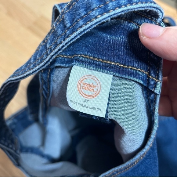 4T Bib Overalls Dress Alls Denim Jean Old Navy Wonder Nation Girls Toddler Kids - Picture 6 of 7